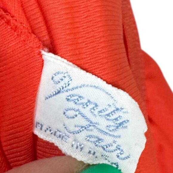 Vintage Vanity Fair Half Slip Skirt Medium Bright Red Lace Trim Nylon USA Made - Picture 5 of 6